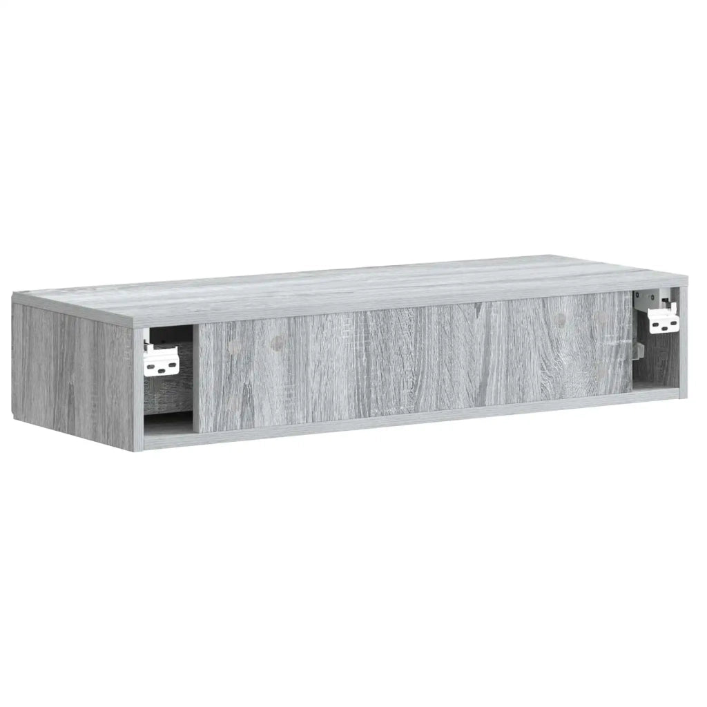 Tavolino da Parete Laterale Grigio Sonoma 87,5 x 34,5 x 17 cm 899181