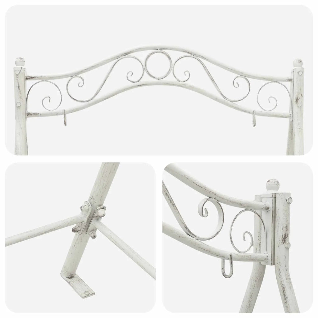 Telaio per Altalena Bianco Antico 113 x 121,5 x 168 cm Acciaio