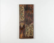Dipinto a Olio su Legno Antico con Inserti Decorativi in Metallo. Telaio in Legno Dreams