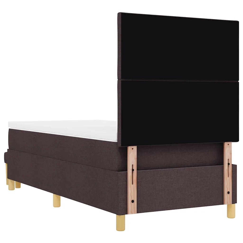 Letto a molle con materasso Marrone Scuro 190 x 90 cm Tessuto 3344341