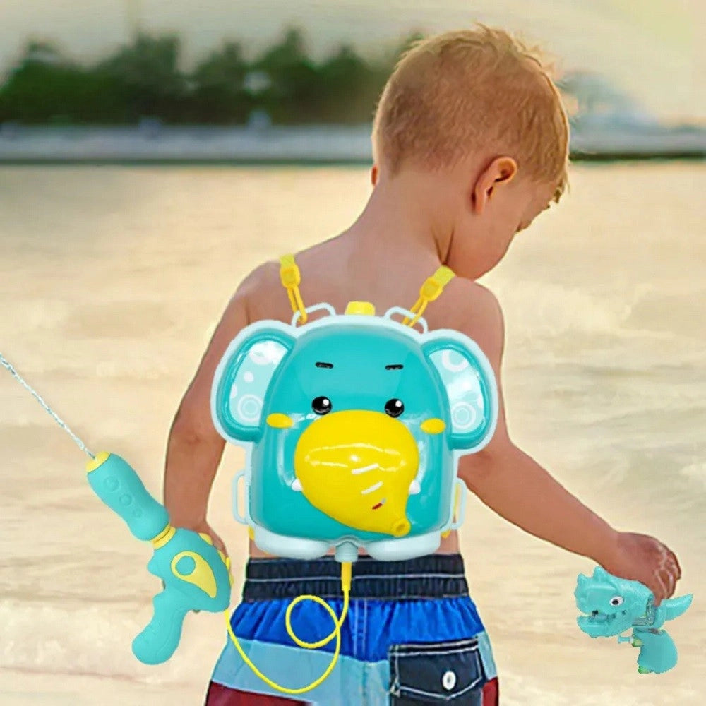 Trade Shop - Zaino Con Pistola Ad Acqua Elefante Per Estate Piscina Spiaggia Giochi Bambini -