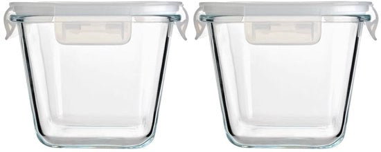 Contenitore alimentare in vetro con coperchio - a prova d'aria - 1 pezzo - vetro borosilicato