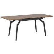 Tavolo da pranzo allungabile con piano in MDF in legno scuro con gambe nere in metallo Tavolo da cucina moderno