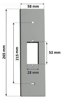 PLACCA 215MM IN ALLUMINIO OPACO CON PULSANTE COPRI AVVOLGITORE MOTORE TAPPARELLA