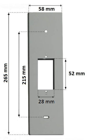 PLACCA 215MM IN ALLUMINIO OPACO CON PULSANTE COPRI AVVOLGITORE MOTORE TAPPARELLA