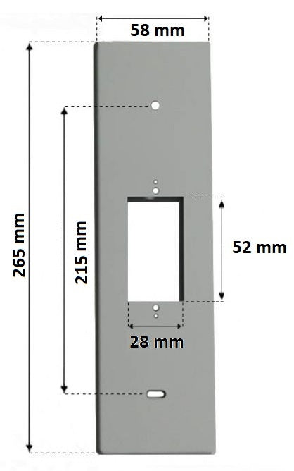 PLACCA 215MM IN ALLUMINIO OPACO CON PULSANTE COPRI AVVOLGITORE MOTORE TAPPARELLA