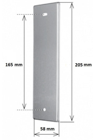 PLACCA 165MM IN ALLUMINIO LUCIDO COPRI AVVOLGITORE MOTORE TAPPARELLA