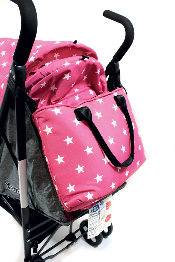 Passeggino Leggero per Bambini Pieghevole con Borsa Nemo Rosa con Stelle