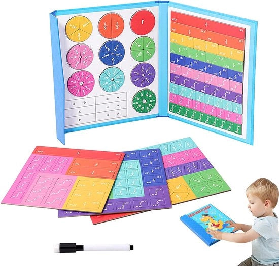 Strumenti di aiuto per la matematica - Demonstratore di materiali per calcolare le frazioni con magneti - Set per bambini della scuola materna - Apprendimento delle frazioni