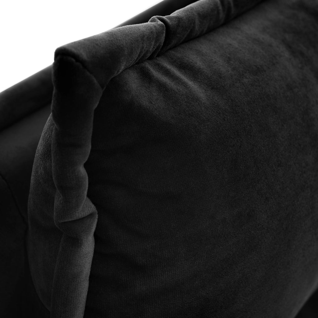 Letto matrimoniale imbottito 140x200 cm con contenitore, testiera regolabile, struttura in metallo e velluto, nero, senza materasso