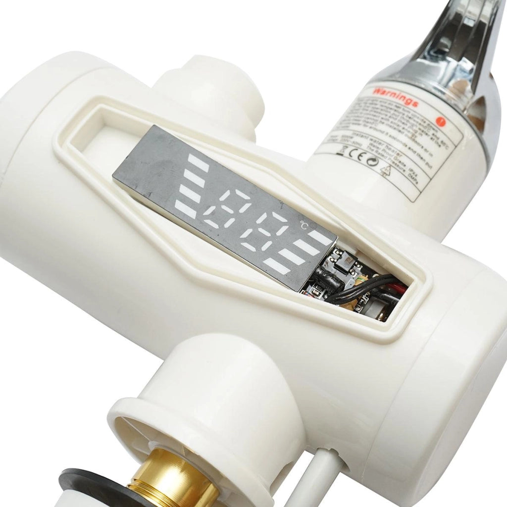 Rubinetto Acqua Calda Istantanea, Scaldabagno Elettrico Istantaneo 3000W, Display Digitale, 35-55°C, IPX4