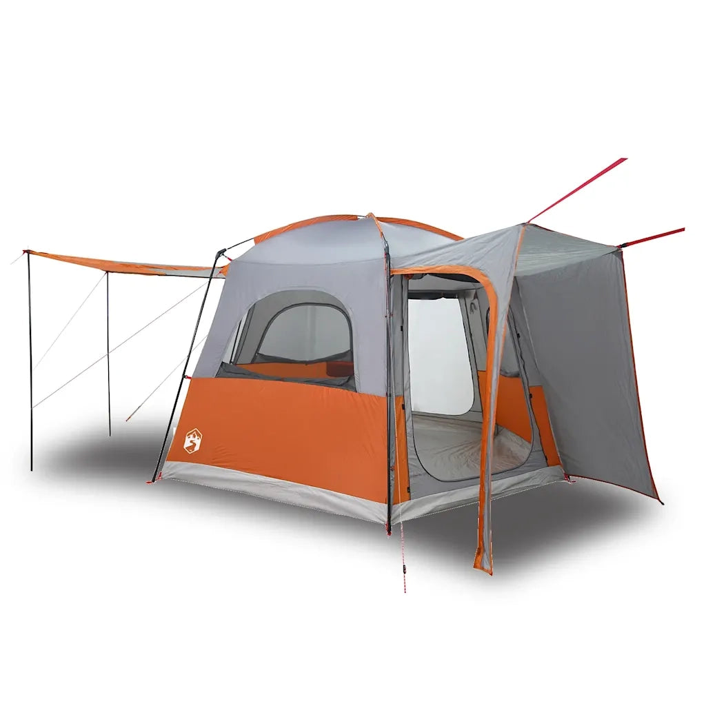 Tenda da Campeggio 4 Persone-Tenda per Escursionismo Grigio e Arancione Impermeabile 771872