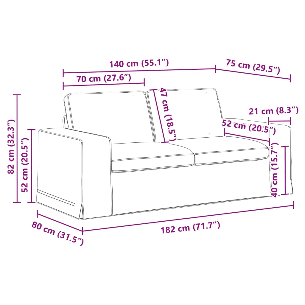 Divano | Divano da soggiorno | Sofa Blu 182 x 80 x 82 cm Tessuto