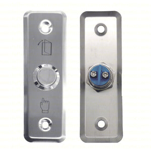 PULSANTE APERTURA PORTE ELEGANTE RETTANGOLARE IN ACCIAIO INOX COM, NO/NC PB01