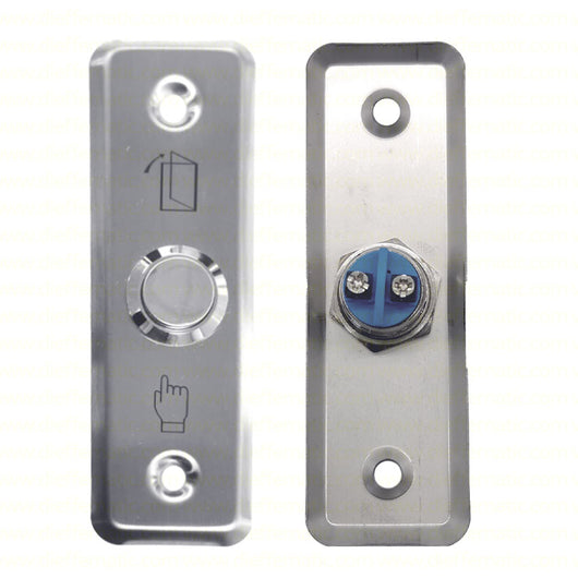 PULSANTE APERTURA PORTE ELEGANTE RETTANGOLARE IN ACCIAIO INOX COM, NO/NC PB01