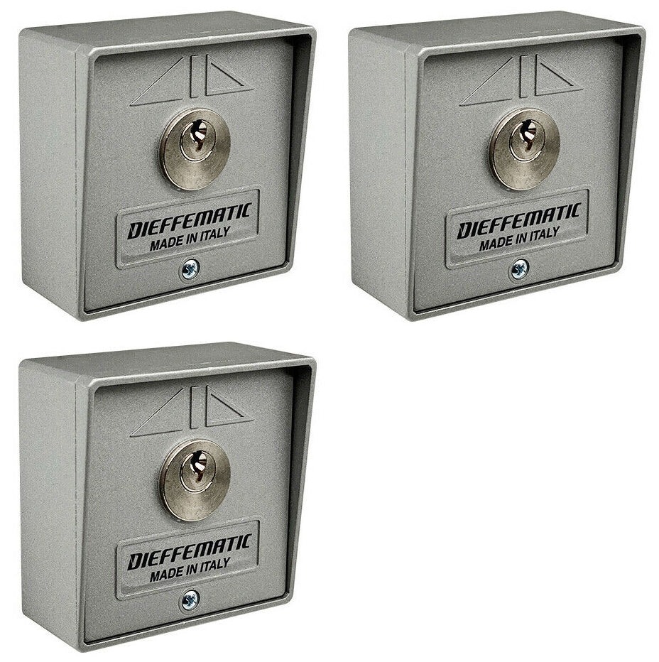 NUMERO 3 SELETTORI A CHIAVE UNICA UGUALE AUTOMAZIONE CANCELLO SERRANDA GARAGE