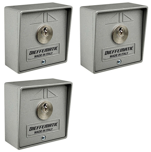 NUMERO 3 SELETTORI A CHIAVE UNICA UGUALE AUTOMAZIONE CANCELLO SERRANDA GARAGE