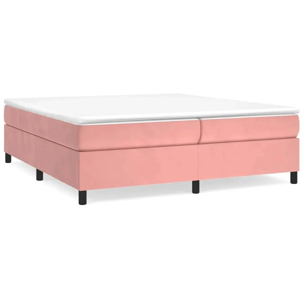 Giroletto a Molle con Materasso Rosa 200x200 cm in Velluto 3144704