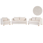 Set da salotto a 6 posti con rivestimento in ciniglia braccioli e gambe rotonde in legno set composto da divano e poltrona salotto bianco sporco