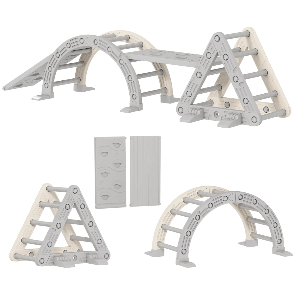 Casetta per arrampicata bambini ¨C zephmum ¨C grigio 279x80x69 cm