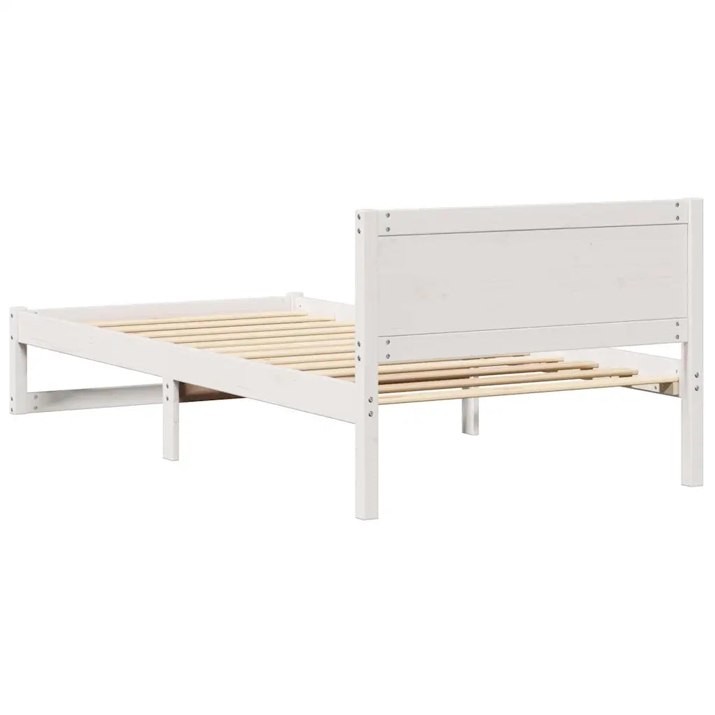 Struttura del letto Bianco 100 x 200 cm Pino massello 873287