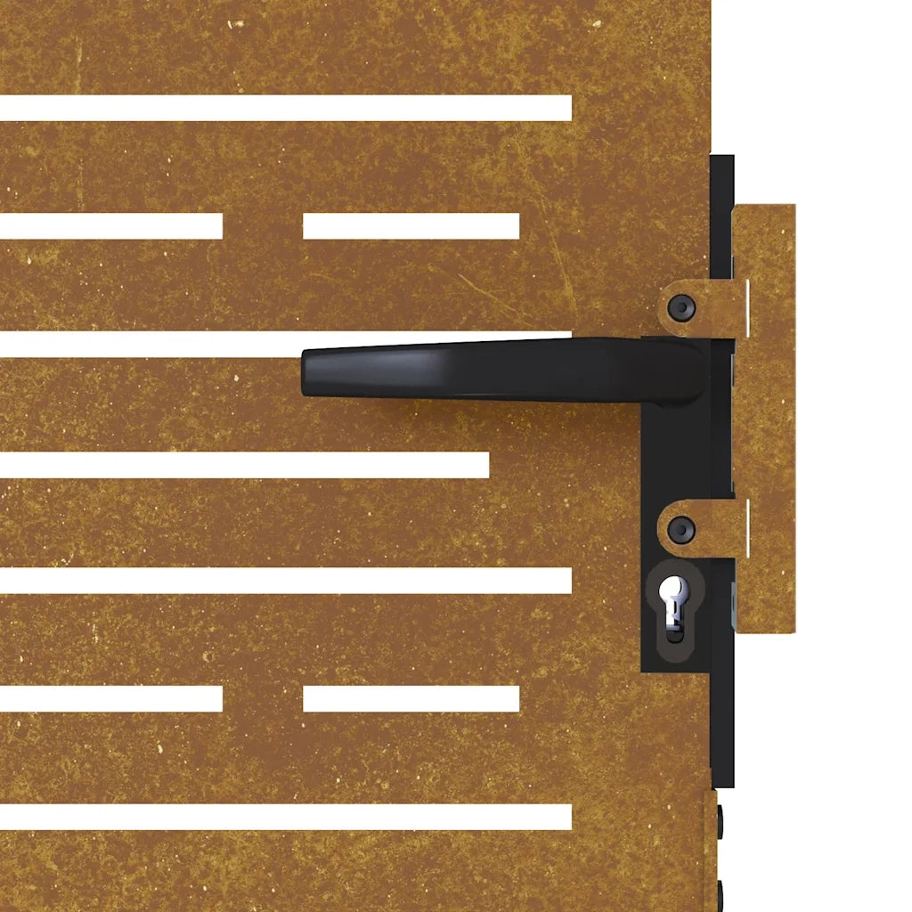 Cancello da giardino 85x175 cm in acciaio Corten design quadrato 153248