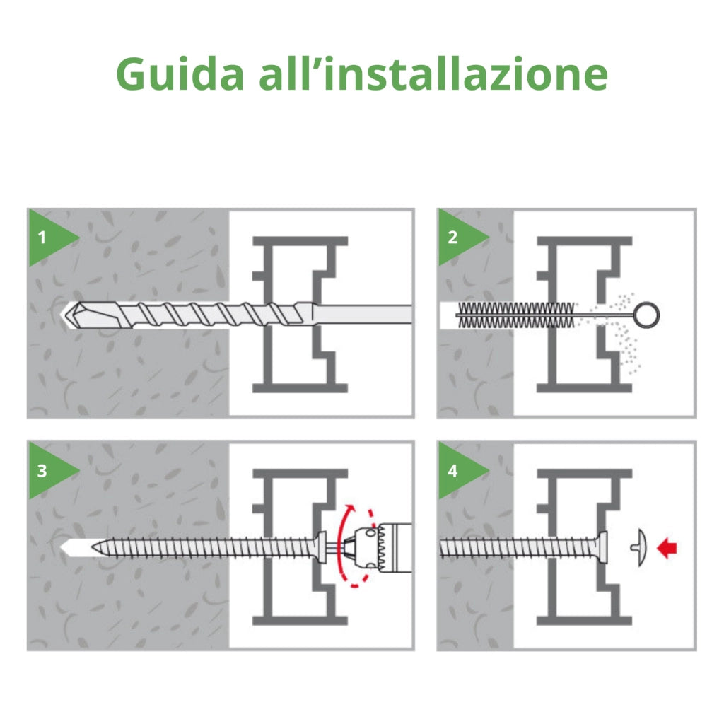 Vite per calcestruzzo testa cilindrica 7,5x80 mm - confezione da 100 pezzi