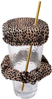 Copri bicchiere riciclabile - Foulard in seta artificiale - Protezione contro la sporcizia/Insetti - Adatto per tazze da 9 cm - Facile da indossare - Copri bicchiere