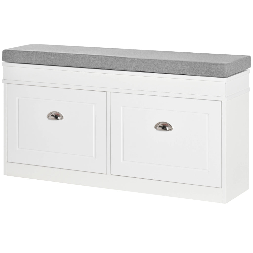 Cassa per scarpe con cassetti e ripiani regolabili ¨C zephmum ¨C 104x24x55 cm bianco