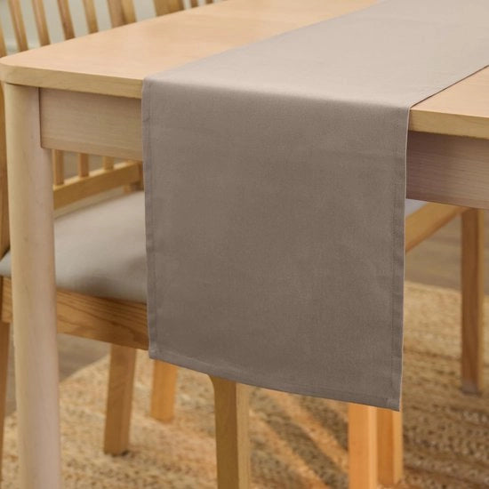 Telo da appendiabiti in cotone, dimensioni 32x230 cm, tessuto a telaio in canapa, colore beige uniforme, lavabile e resistente