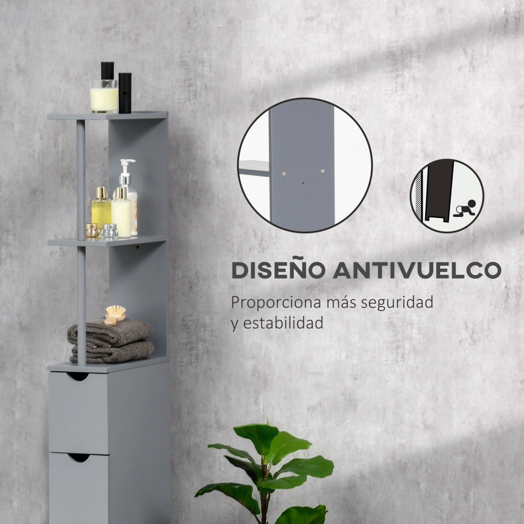 Colonna Bagno Moderna ¨C zephmum ¨C Grigio 15x33x136,8 cm