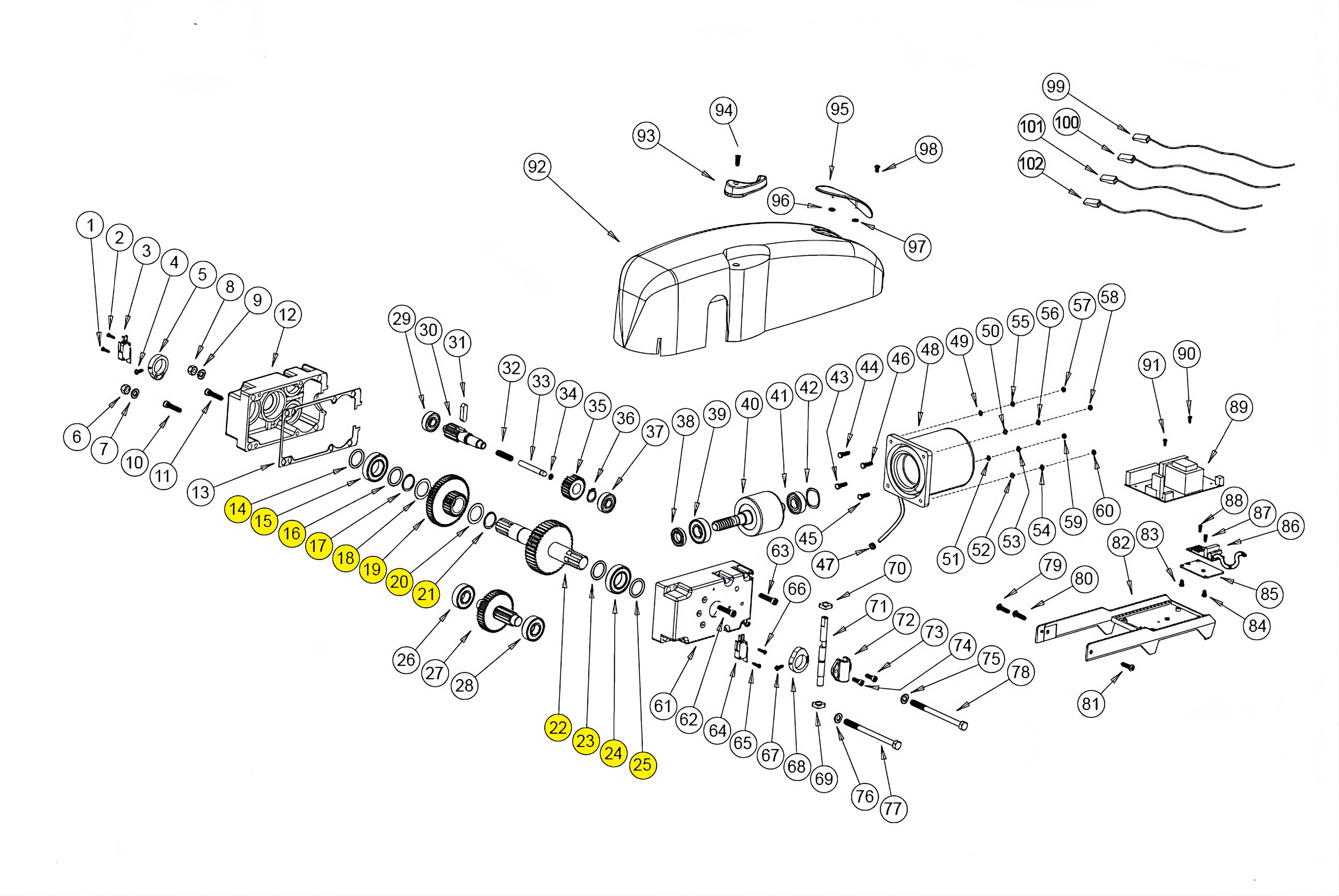 9008 GRUPPO TRASMISSIONE COMPLETO BASIC BAZER RICAMBIO