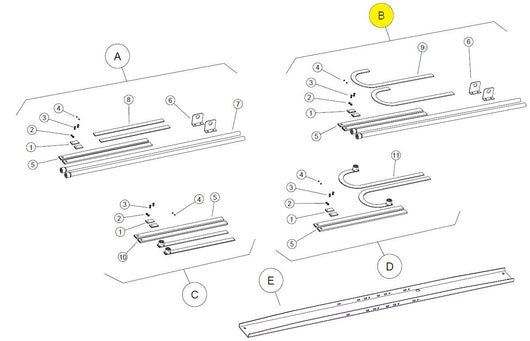 112529/1 KIT ACCESSORI 1 BRACCI CURVI BASIC BAZER RICAMBIO
