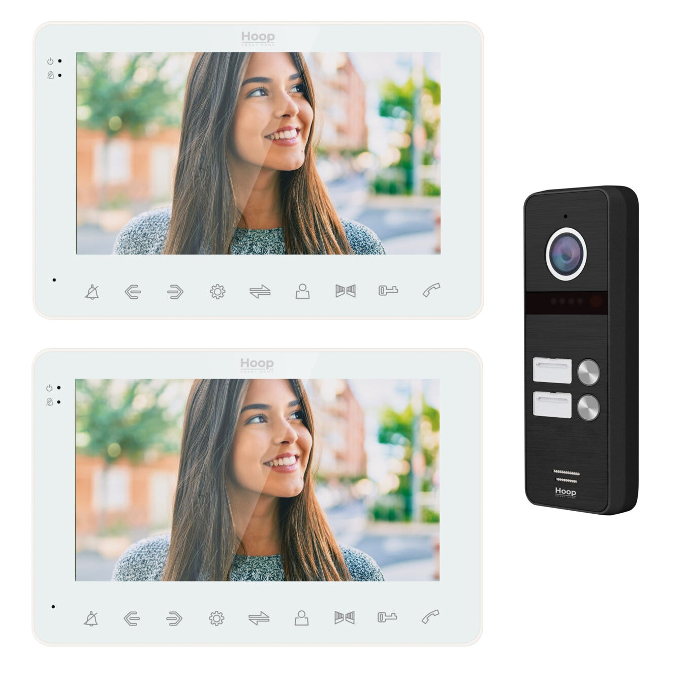 DPLUS KIT VIDEOCITOFONO 2 MONITOR INTERNI + UNITÀ ESTERNA KIT2_TAG7WIFIW