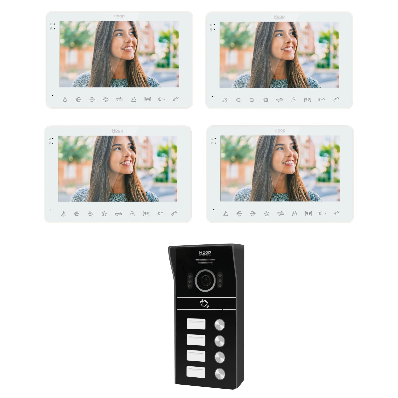 DPLUS KIT VIDEOCITOFONO 4 MONITOR INTERNI + UNITÀ ESTERNA KIT4_TAG7WIFIW