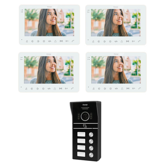 DPLUS KIT VIDEOCITOFONO 4 MONITOR INTERNI + UNITÀ ESTERNA KIT4_TAG7WIFIW