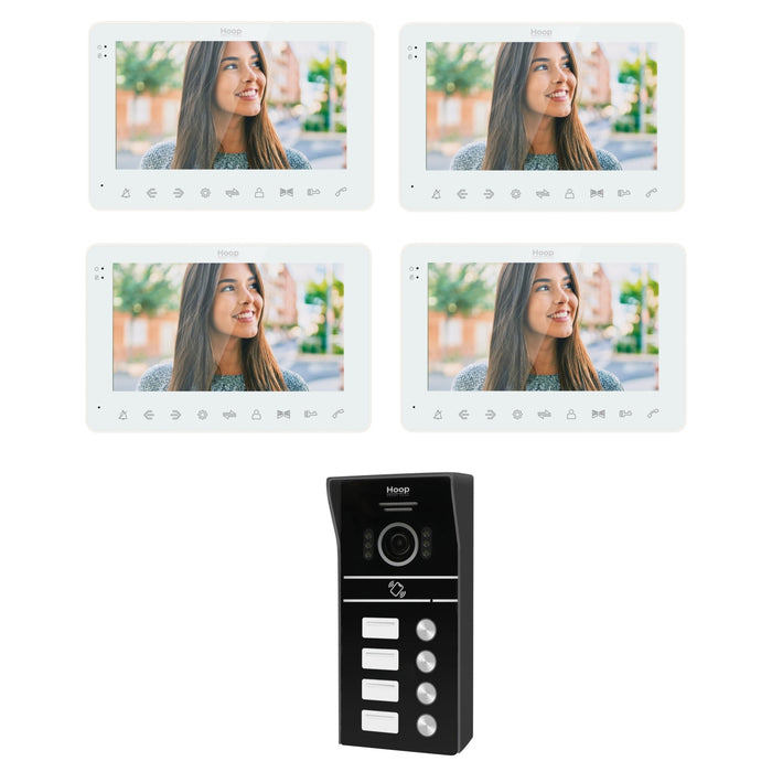 DPLUS KIT VIDEOCITOFONO 4 MONITOR INTERNI + UNITÀ ESTERNA KIT4_TAG7WIFIW