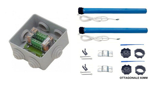 KIT COMPLETO CON 2 MOTORI TAPPARELLA TAPPARELLE 100 Kg 50NM AUTOMAZIONE TUBOLARE