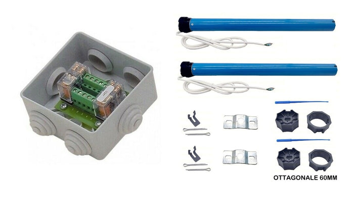 KIT COMPLETO CON 2 MOTORI TAPPARELLA TAPPARELLE 100 Kg 50NM AUTOMAZIONE TUBOLARE