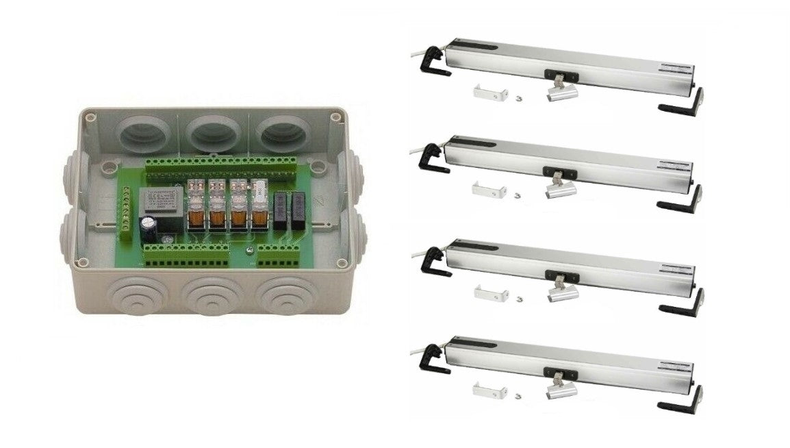 KIT COMPLETO AUTOMAZIONE CON 4 MOTORI WASISTAS LUCERNAI ATTUATORE VASISTAS 230V