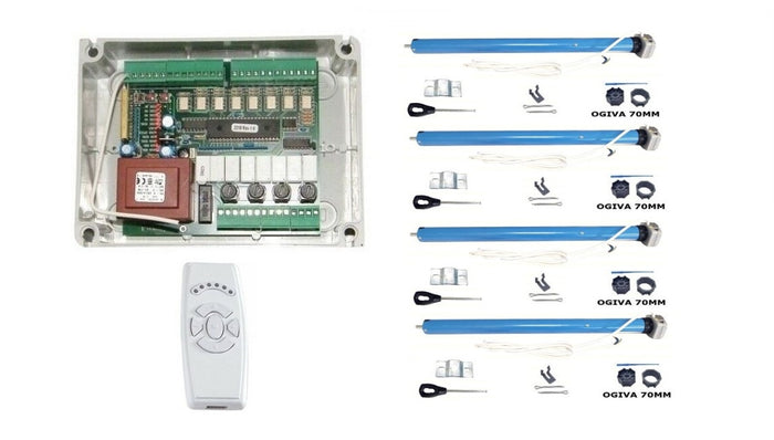 KIT 4 MOTORI TUBOLARI 50NM CON MANOVRA + CENTRALE E TLC PER TENDE DA SOLE 230V
