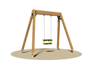 Altalena Giamaica 861 Giochipark 1 posto legno lamellare h 230cm EN 1176 - Gabbia