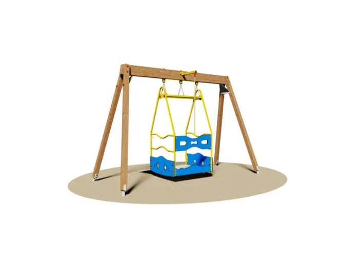 Altalena Grenoble 1030 Giochipark legno piattaforma carrozzine EN 1176 h 245cm