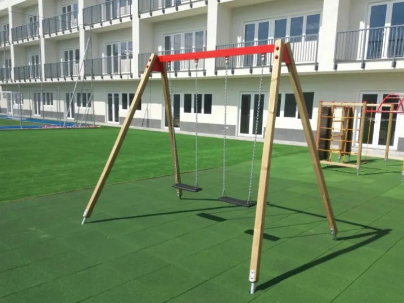 Altalena Kenya 856 Giochipark 2 posti struttura mista legno/acciaio h 230cm - Gabbia