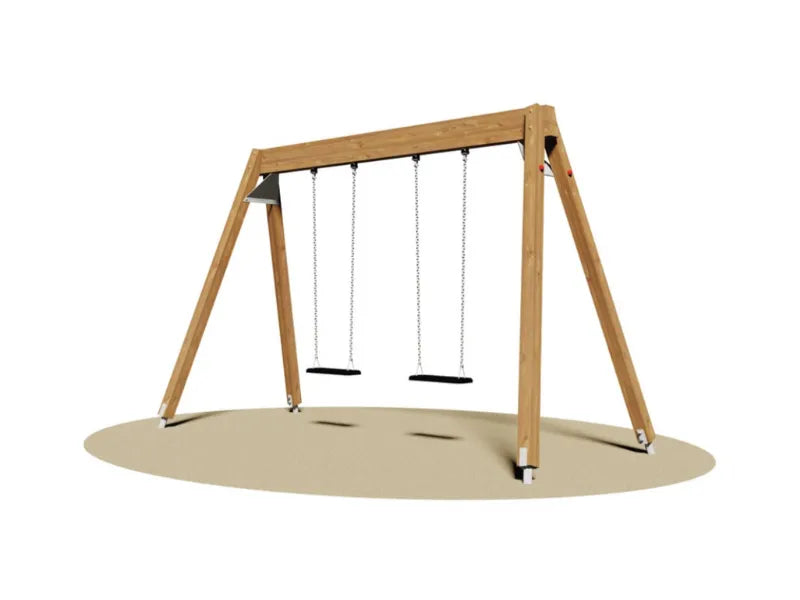Altalena Giamaica 860 Giochipark 2 posti legno lamellare h 230cm EN 1176 - Piano/gabbia