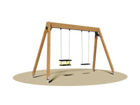 Altalena Giamaica 860 Giochipark 2 posti legno lamellare h 230cm EN 1176 - Gabbia