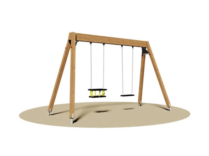 Altalena Giamaica 860 Giochipark 2 posti legno lamellare h 230cm EN 1176 - Gabbia