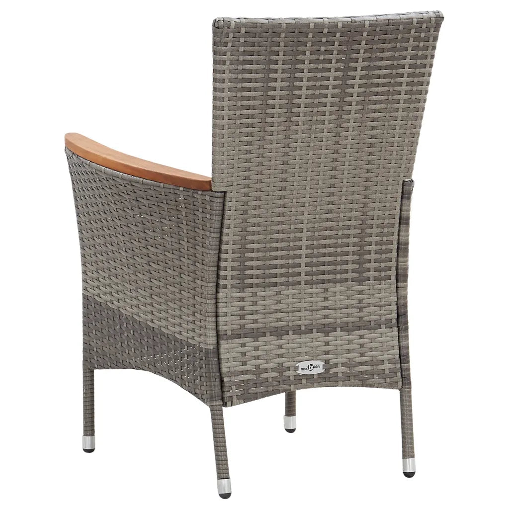 Set da Pranzo da Giardino 5 pz con Cuscini in Polyrattan Grigio 46085