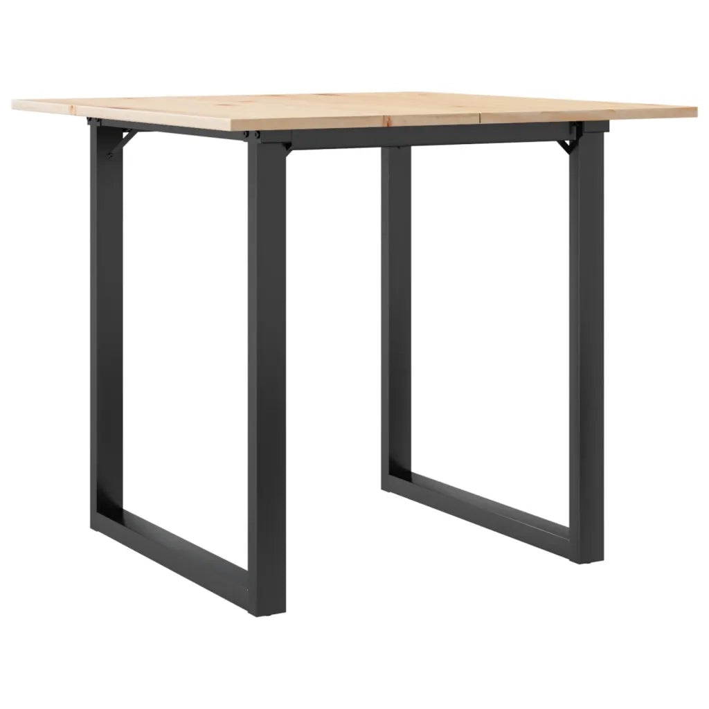 Tavolo da Pranzo Telaio a O 90x90x75 cm Legno Pino e Acciaio