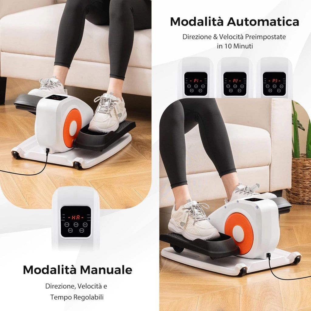 Pedaliera Elettrica Ellittica da Scrivania, Cyclette da Seduti per Gambe per Anziani con Monitor Display, Controllo Remoto, Esercitatore Silenzioso e Portatile per Casa e Ufficio